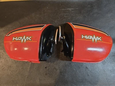 Honda Hawk CB400T 1978 cubierta de panel de carrocería lateral izquierdo y derecho rojo OEM original  Foto 1 de 4