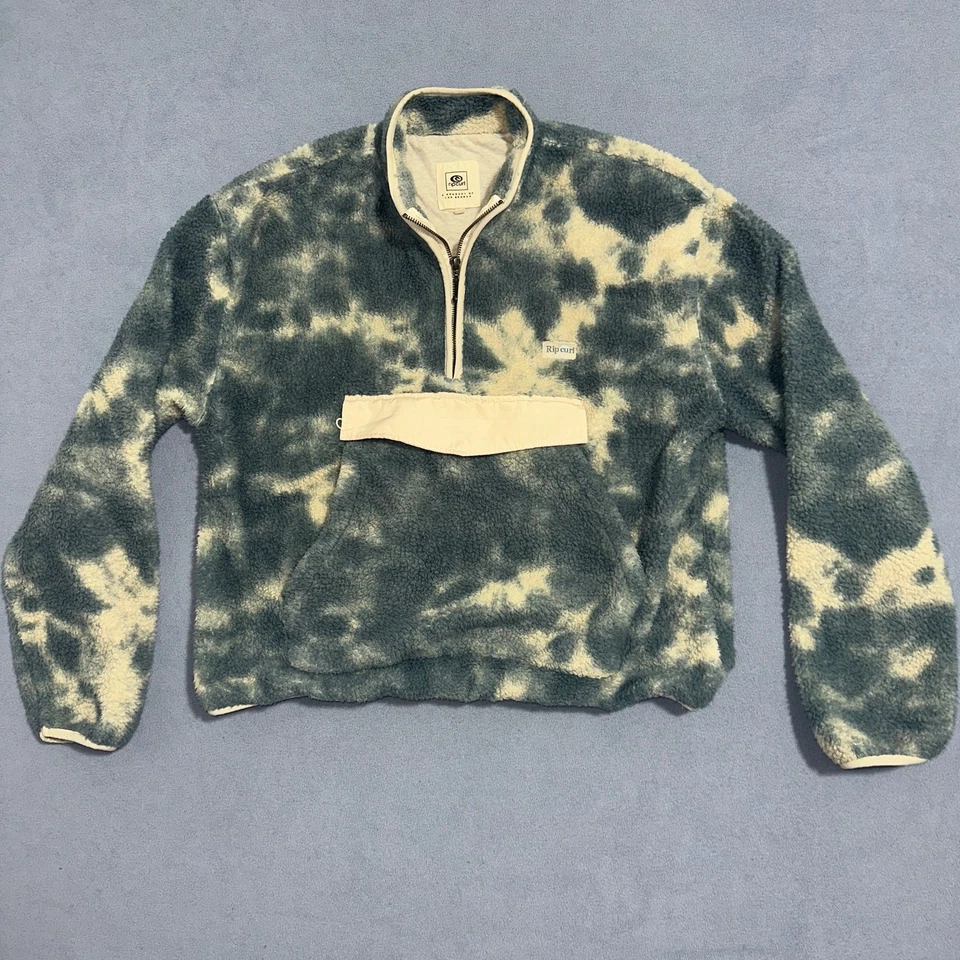 Suéter polar polar Rip Curl Drifter cuarto cremallera tie dye azul para mujer talla M Foto 1 de 4