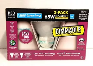 New 3-Pack *Dimmable* Reflector Light Bulbs R30 65W 263481 - Picture 1 of 3