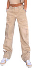 Aimiray Women's Stretch Cargo Denim Pants High Waist Y2K Multiple... 