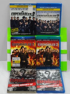 THE EXPENDABLES TRILOGY 1-3 SYLVESTER STALLONE JASON STATHAM 1 2 & 3 BLU RAY - Picture 1 of 10