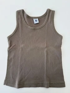 Petit Bateau Khaki Green Ribbed 100% Cotton Knit Sleeveless Top - 6 y.o. - Picture 1 of 2