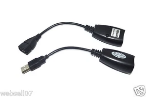 USB CAT5/CAT5E/6 RJ45 LAN EXTENSION ADAPTER EXTENDER CABLE -UK SELLER - Picture 1 of 3