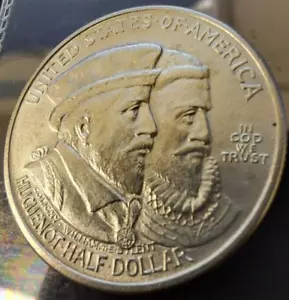 1924 Huguenot Commemorative Half Dollar, Lustrous Superb Choice BU SILVER! - Picture 1 of 9