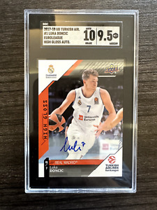 2017-18 UD Trukish Airlines Euroleague Luka Doncic RC High Gloss Auto SGC 9.5 10