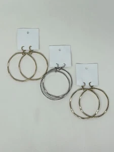 Free People gewellte Metall Creolen Ohrring Neu mit Etikett $32 - Bild 1 von 13