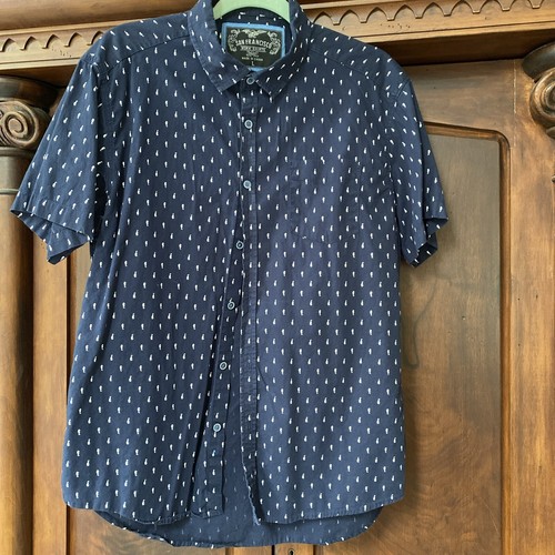 San Francisco Work Shirts Seahorses Men's L Slim Fit Blue Cotton C1 eBay