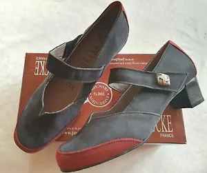 Chaussures en nubuck noir/bordeaux neuves Jmg Houcke modèle Obtus taille 41 (pa) - Imagen 1 de 5