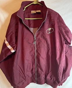 Chaqueta cortavientos Mississippi State Bulldogs grande roble rojo cremallera completa vintage años 90 - Imagen 1 de 7