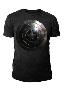 Marvel Avengers - Captain America Silver Shield Herren T-Shirt Schwarz (S-XXL) - Picture 1 of 1