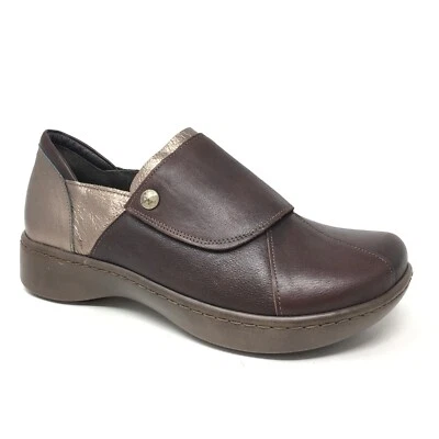 NEW Naot Lagoon Loafers Clogs Shoes Womens Size 7 US 38 EU Brown Gold Leather - Image 1 of 4