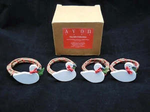 Vintage Goose Napkin Ring Set of 4 Holiday Christmas Goose Avo - Picture 1 of 4