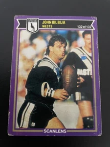 NRL 1987 Scanlens Trading Card #132 John Bilbija Wests Magpies Checklist - Picture 1 of 2