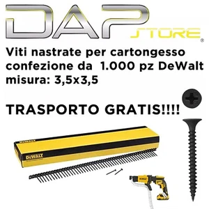 DeWalt - Viti nastrate per cartongesso conf. da 1000 pz. 35mm x 3,5mm DWF4000350 - Foto 1 di 2