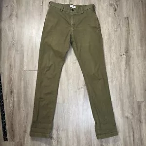 Buck Mason Men's Mason Pants 29x33 Slim Straight Green Olive Made in USA - Picture 1 of 8