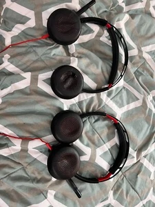 Plantronics C5200 PLT Poly Blackwire USB Wired Headset Headphones Black/Red - Picture 1 of 5