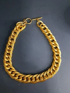 Collana vintage tono oro Anne Klein circolare multi maglia grossa audace collare - Foto 1 di 6