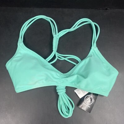 Top de bikini halter verde vidrio marino Volcom Top XS correa Foto 1 de 4