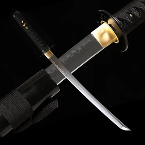 30'' Japanese Sword Wakizashi Real Hamon Clay Tempered T10 Steel Very Sharp - Picture 1 of 14