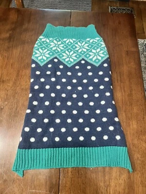 DOG SWEATER SIZE MED/LG Green And Navy - Image 1 of 3
