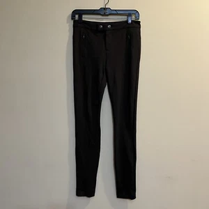 Vince Ponte Knit Tab Front Mid Rise Skinny Pants Viscose Blend Dark Brown Sz 4 - Picture 1 of 12