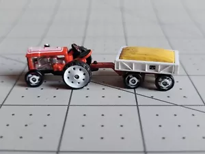 Vintage Micro Machines Farm Vehicles Classic Tractor Hay Trailer Red Galoob 1989 - Picture 1 of 5