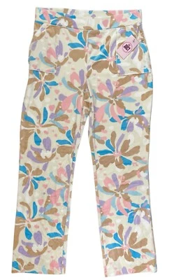 Pantalones de terciopelo Juicy Couture para mujer L marfil floral salón atletismo nuevos con etiquetas Foto 1 de 4