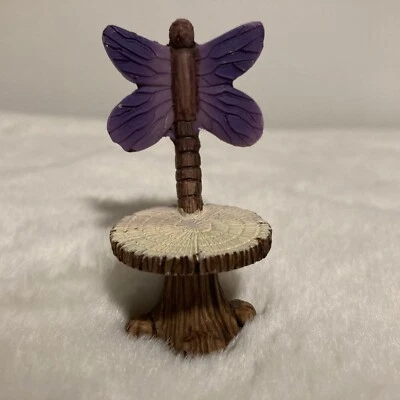 Mini Silla Mariposa Jardín Púrpura 2.75"" Estatua El Jardín Exterior Gardencore Foto 1 de 4