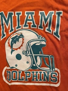 Miami Dolphins T Shirt Single Stitched Made In USA Stedman Size S NFL Vintage - Picture 1 of 6