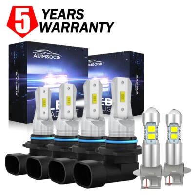 For Chrysler 300M 1999-2003 2004 6500K LED Headlight High/Low Fog Light Bulb Kit - Image 1 of 4