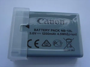 Batterie D'ORIGINE CANON NB-13L 3.6V 1250mAh 4.5Wh GENUINE NEW ACCU - Photo 1 sur 3