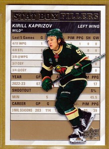 2023-24 Upper Deck Stat Box Fillers Gold #SB20 Kirill Kaprizov - Minnesota Wild