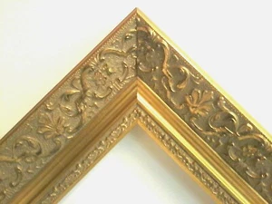 24 X 30 STANDARD PICTURE FRAME 2 3/8" WIDE GOLD LEAF SCOOP - Picture 1 of 7