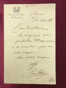 Autograph TOMMASO TITTONI (†1931)-Minister Foreign Affairs ITALY-signed document - Picture 1 of 5