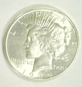 1934 PEACE SILVER DOLLAR BU REDUCED 6/18/25 (1523) - Picture 1 of 2