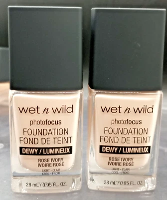 Wet n Wild PhotoFocus Dewy Foundation #1111521 Rose Ivory - 1 Fl Oz Ea.-Qty 2 - Image 1 of 3