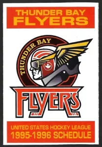 RARE 1995-96 Thunder Bay Flyers USHL Hockey Schedule !!! Robin's Donuts - Picture 1 of 1