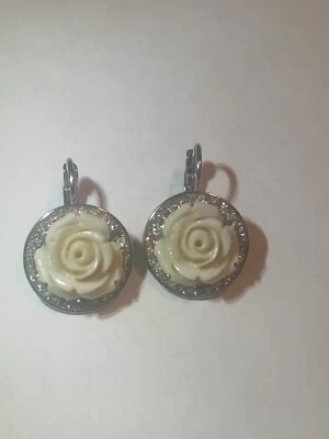 Vintage Ohrringe Rose Schmuck - Bild 1 von 4