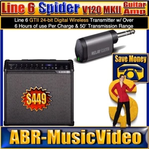 Line 6 Spider V 120 MkII 120W Mod Guitar Amp & Relay G10TII Wireless Transmitter - Picture 1 of 15