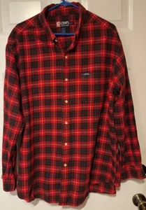 Vintage Ralph Lauren Chaps Flannel Shirt Men L Red Plaid Pocket Long Sleeve - Picture 1 of 7