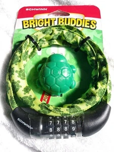 SCHWINN Bike Lock BRIGHT BUDDIES Green Turtle LED LIGHT& CHAIN - Picture 1 of 7