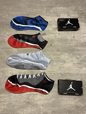 Lote de 4 Jordan Air MEIAS Bred IV XI 1 cinza escuro caixa real sb tênis nike force - Imagem 1 de 4