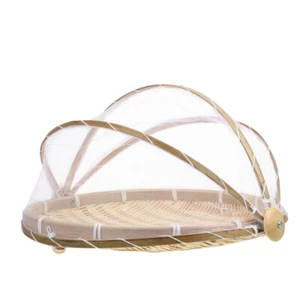 Covered Bowl Fruit Basket Bamboo Storage Child Woven Baskets Pantry - Picture 1 of 12