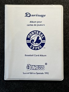 Montreal Expos 1992 Donruss Durivage Baseball Card Album with 12 Rare Cards