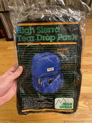 Vintage 80s90s NWT Deadstock High Sierra Tear Drop Backpack Bookmate T-30 Black - Image 1 of 4