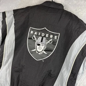 Vintage Oakland Raiders Starter Jacket Men XL Black NFL Pro Line Anorak Pullover - Picture 1 of 11