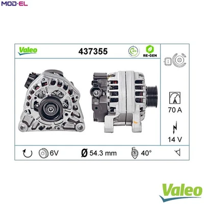 ALTERNATOR 437355 FOR PEUGEOT PARTNER/PATAGONICA/URBANA/MPV/ESCAPADE EXPERT 1.4L - Image 1 of 4