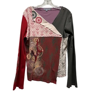 Camisa Cirque Du Soleil Asimétrica Mujer XXL Arte Gráfico Manga Larga Cuello en V - Imagen 1 de 9