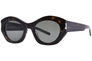Saint Laurent SL-639 002 Sunglasses Women's Havana/Grey Cat Eye 52mm - Picture 1 of 7