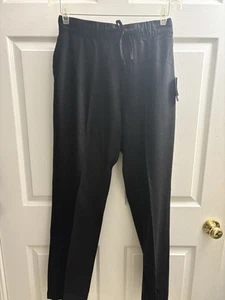 Saks Fifth Avenue Men’s Drawstring Elastic Black Large 36/30 Linen Viscose Pant - Picture 1 of 6